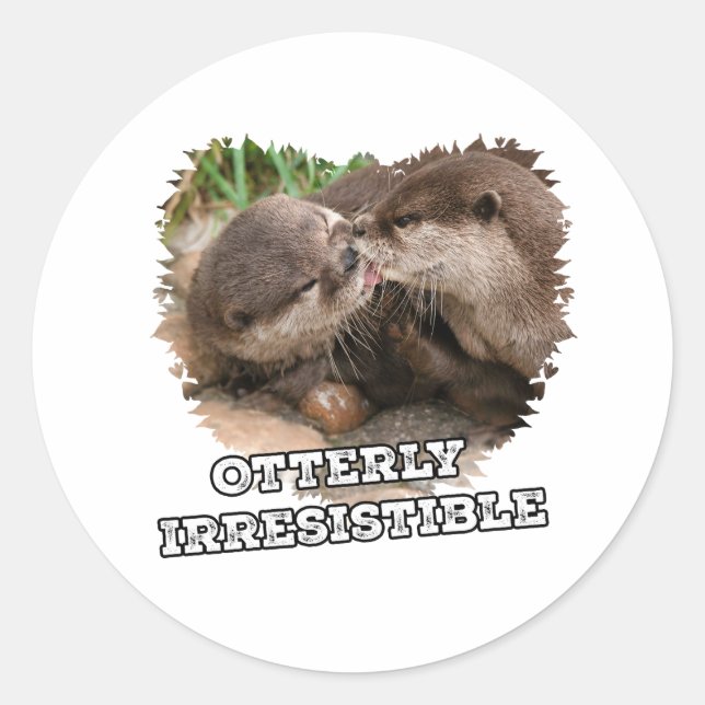 Otterly Irresistible Charm Classic Round Sticker (Front)