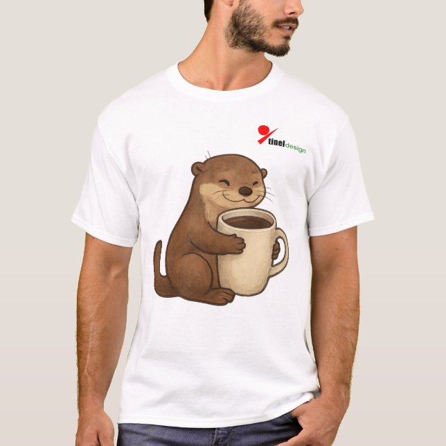 "Otterly Obsessed with Coffee" T-Shirt | Cute Otte (Front)