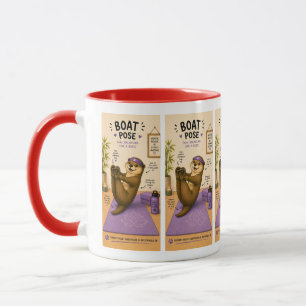 Otterly Relaxing Boat Pose, Dark Lilac  Mug