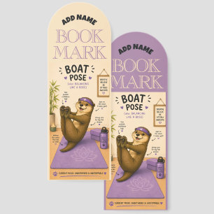 Otterly Relaxing Boat Pose Dark Lilac Yoga Mat Bookmarks