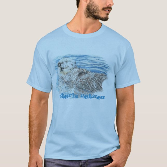 Otterly Retired Retirement Humorous Cute Otter T-Shirt (Front)