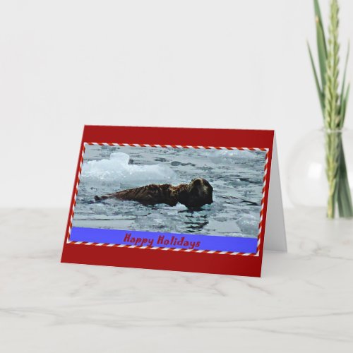 Otterly Terrific Happy Holiday Card