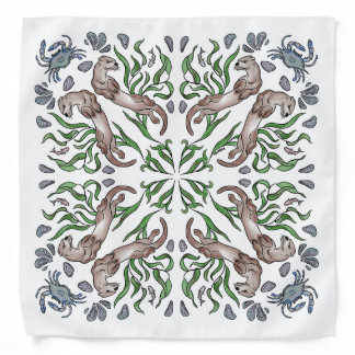 Otters and snacks bandana
