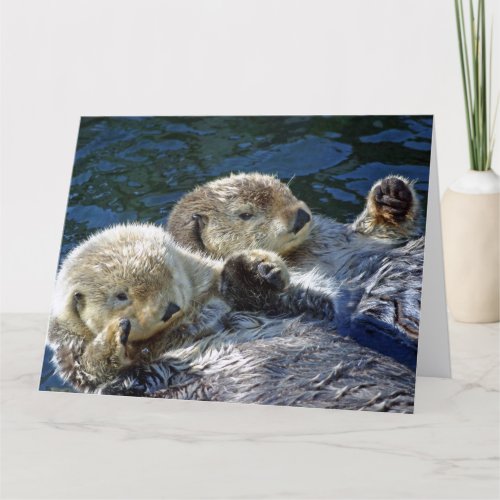 Otters big greeting card