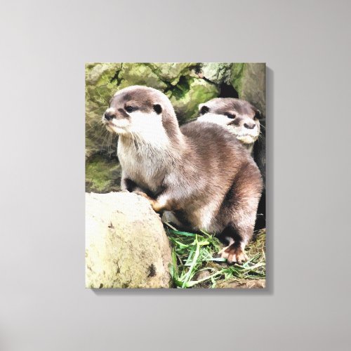 OTTERS CANVAS PRINT