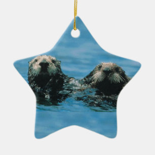 Otters Ceramic Ornament