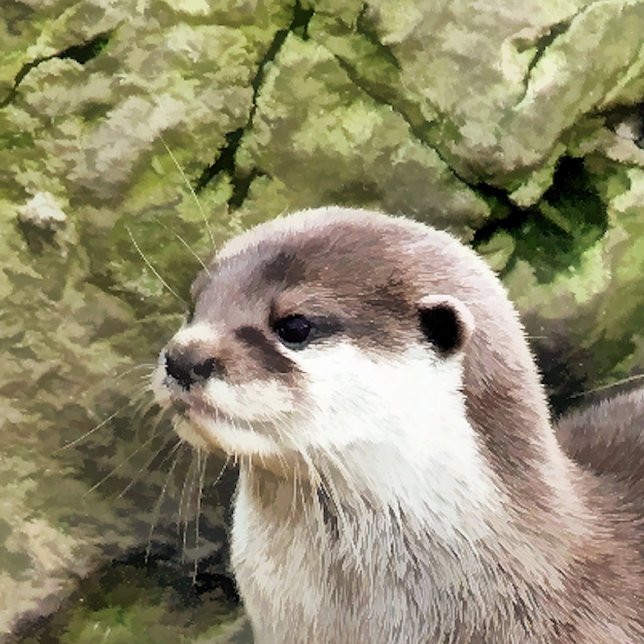 OTTERS CERAMIC ORNAMENT (A watercolor design of a very cute little otter.)
