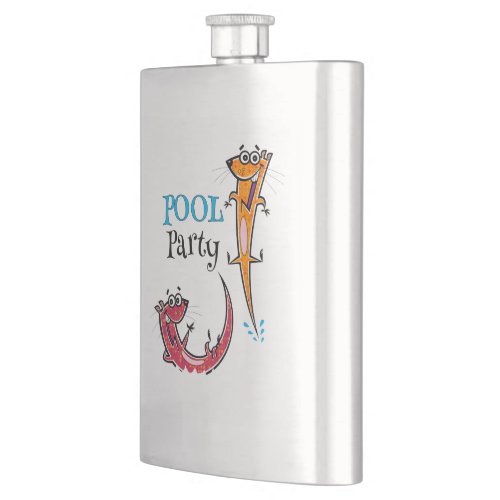 Otters Cool Pool Party Hip Flask