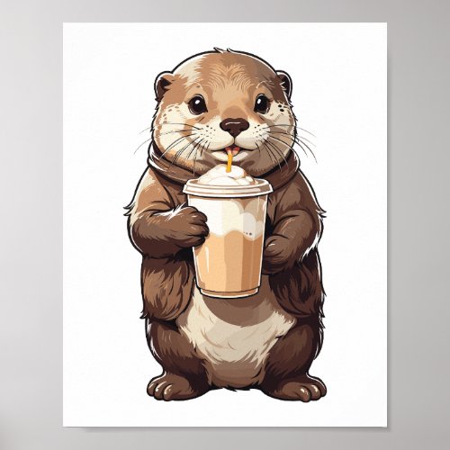 Otters Daily Dose of Coffee Poster