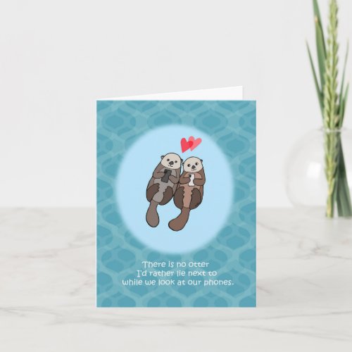 Otters Funny Geeky Love AnniversaryValentines Day Card