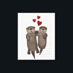 Otters Holding Hands Canvas Print<br><div class="desc">Otters Holding Hands by Fab Funky.  Two cute otters holding hands | 191346D</div>