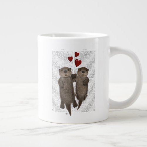 Otters Holding Hands Giant Coffee Mug