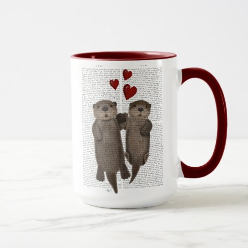 Otters Holding Hands Mug