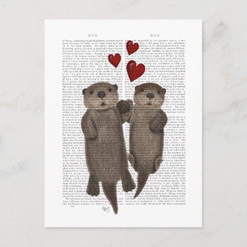 Otters Holding Hands Postcard
