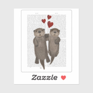 Otters Holding Hands Sticker
