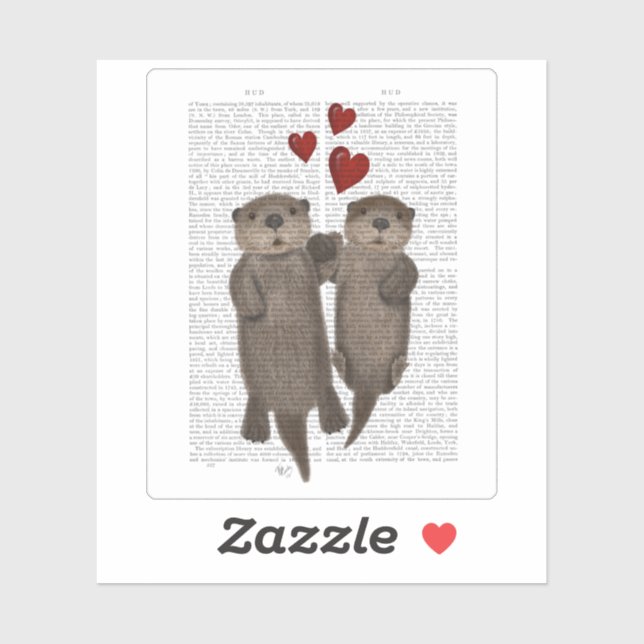Otters Holding Hands Sticker (Sheet)