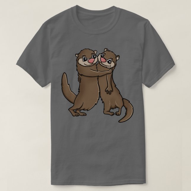 Otters Hugging T-Shirt (Design Front)
