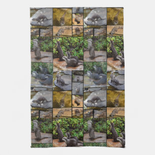 Otters In A Photo Collage, Towel