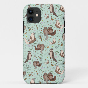 Otters in Blue iPhone 11 Case