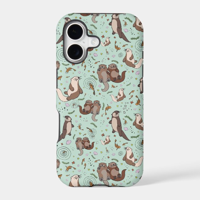 Otters in Blue Iphone Case (Back)