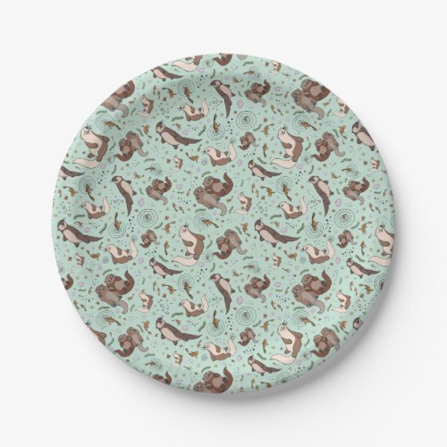 Otters in Blue Paper Plates