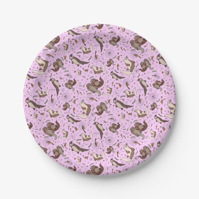 Otters in Pink Paper Plates (Front)
