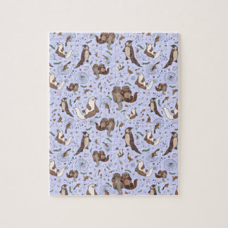 Otters in Purple Jigsaw Puzzle