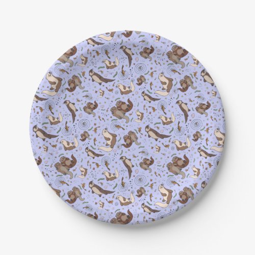 Otters in Purple Paper Plates