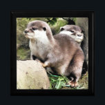 OTTERS JEWELRY BOX<br><div class="desc">A watercolor design of a pair of very cute little otters.</div>