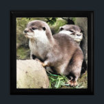 OTTERS JEWELRY BOX<br><div class="desc">A watercolor design of a pair of very cute little otters.</div>
