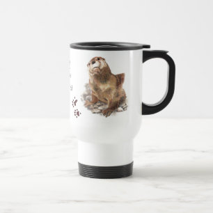 Otters left footprints on my heart, Cute Animal, Travel Mug