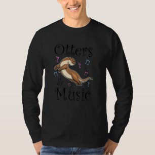Otters Musician Music Notes Dancing Sea Otter T-Shirt