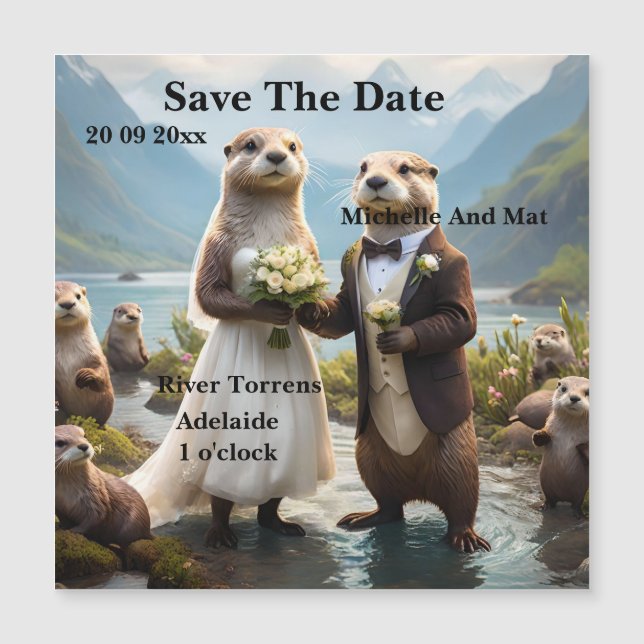 Otters On Their Wedding Day, Save The Date (Front)