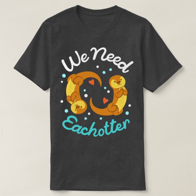 Otters Otter Valentines Day T-Shirt (Design Front)