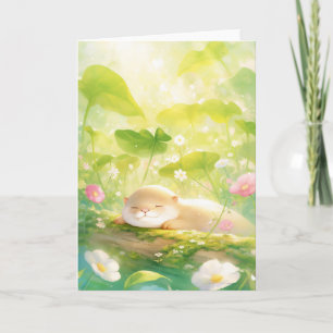 Otter's Peaceful Nap in Nature's Embrace Card