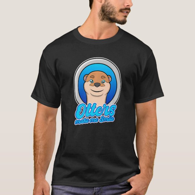 Otters Smile Cute Nature Sea Otters Wilderness   T-Shirt (Front)