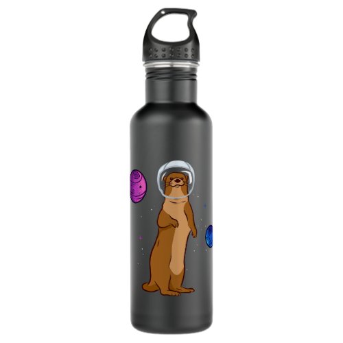 Otters Space Astronaut Outerspace Pun Stainless Steel Water Bottle
