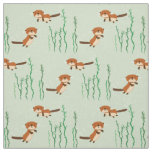 Otters Swimming Fabric