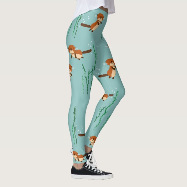 Otters Swimming Leggings (Right)