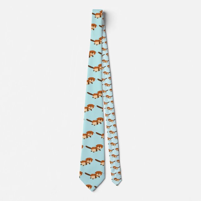 Otters Swimming Neck Tie (Front)