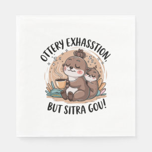 Ottery Expression Cute Sloth and Baby Napkins