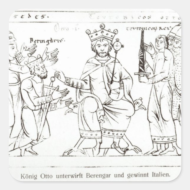 Otto I Submitting to Berenger II Square Sticker (Front)