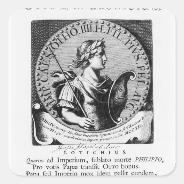 Otto IV  of Brunswick Square Sticker (Front)