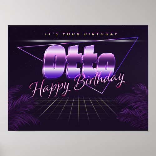 Otto Name First Name pura retro poster Birthday