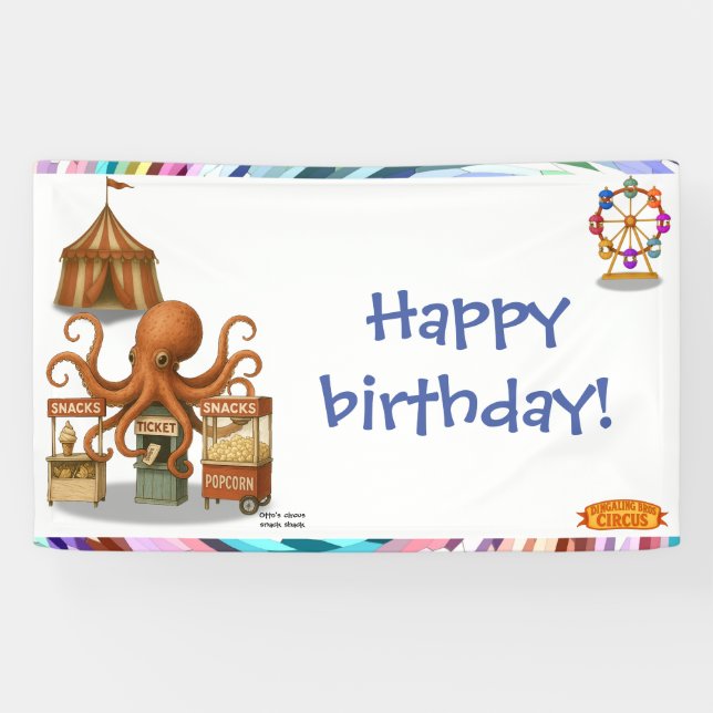 Otto’s circus snack shack birthday banner (Horizontal)