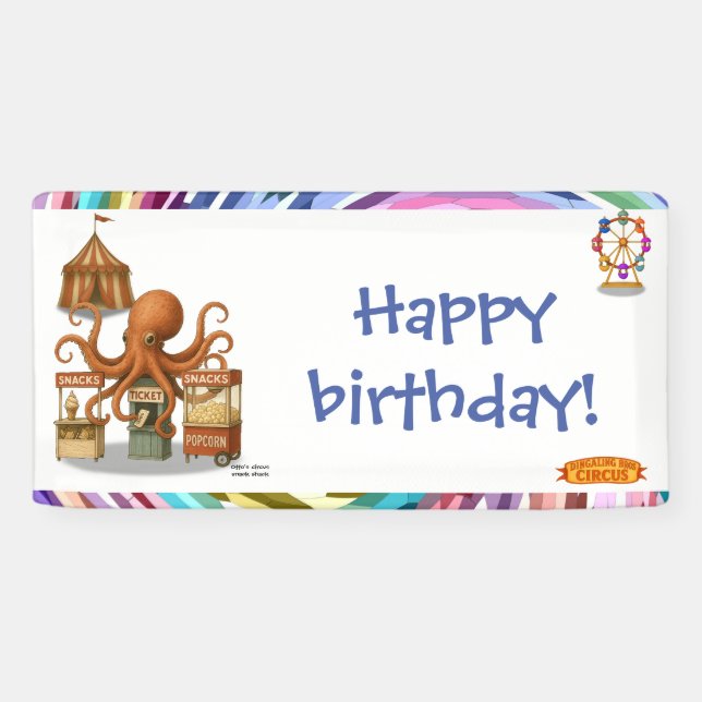 Otto’s circus snack shack birthday banner (Horizontal)