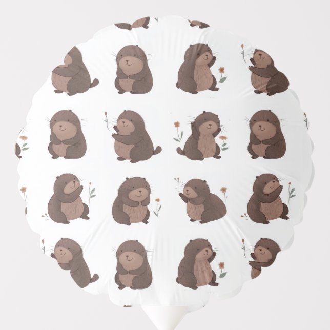 "Otto the brown mole" balloon (Front)