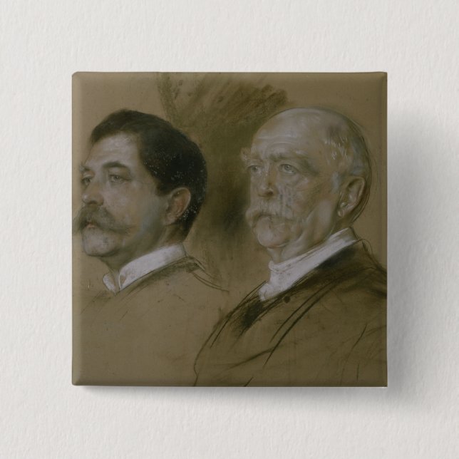 Otto von Bismarck and his Son Herbert Button (Front)