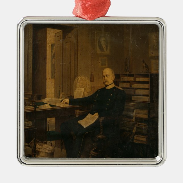 Otto von Bismarck in his Study Metal Ornament (Front)