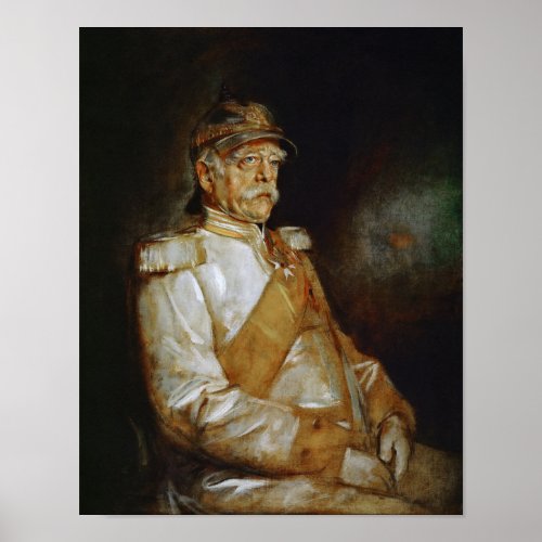 Otto von Bismarck In Uniform With Prussian Helmet  Poster